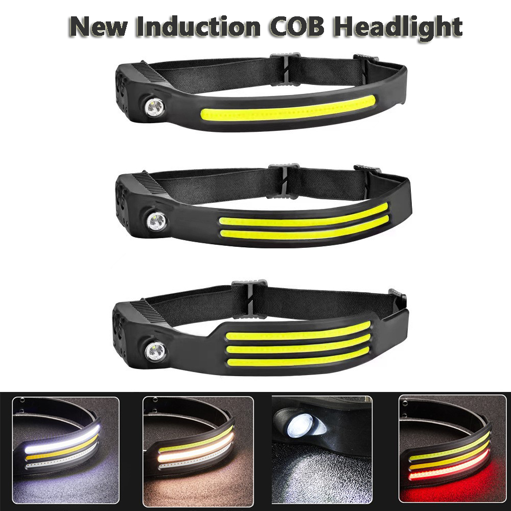 LED Induction Riding Headlamp USB Flashlight