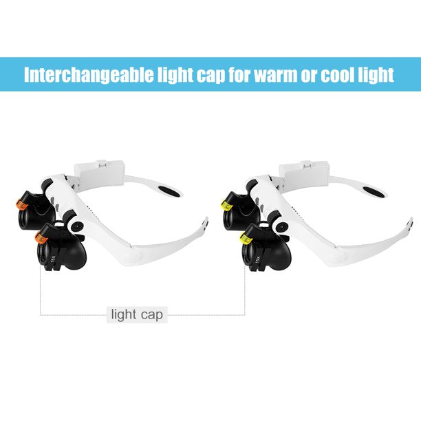 LED Headband Magnifier 7 Adjustable Lens