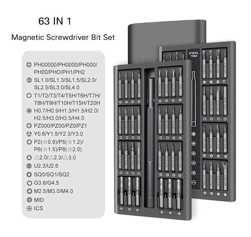 63 in 1 Professional Precision Magnetic Screwdriver Set