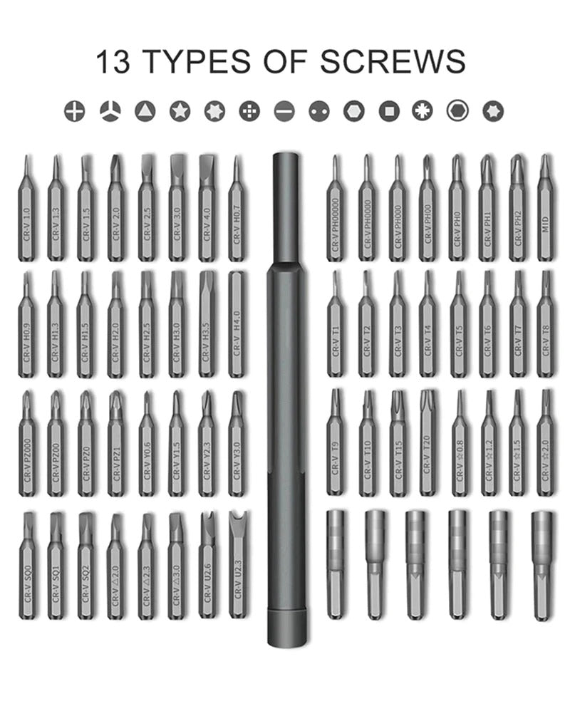 63 in 1 Professional Precision Magnetic Screwdriver Set