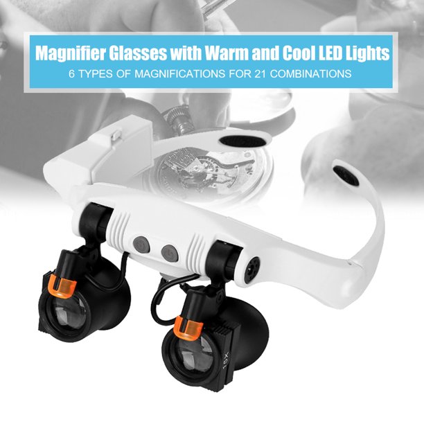 LED Headband Magnifier 7 Adjustable Lens