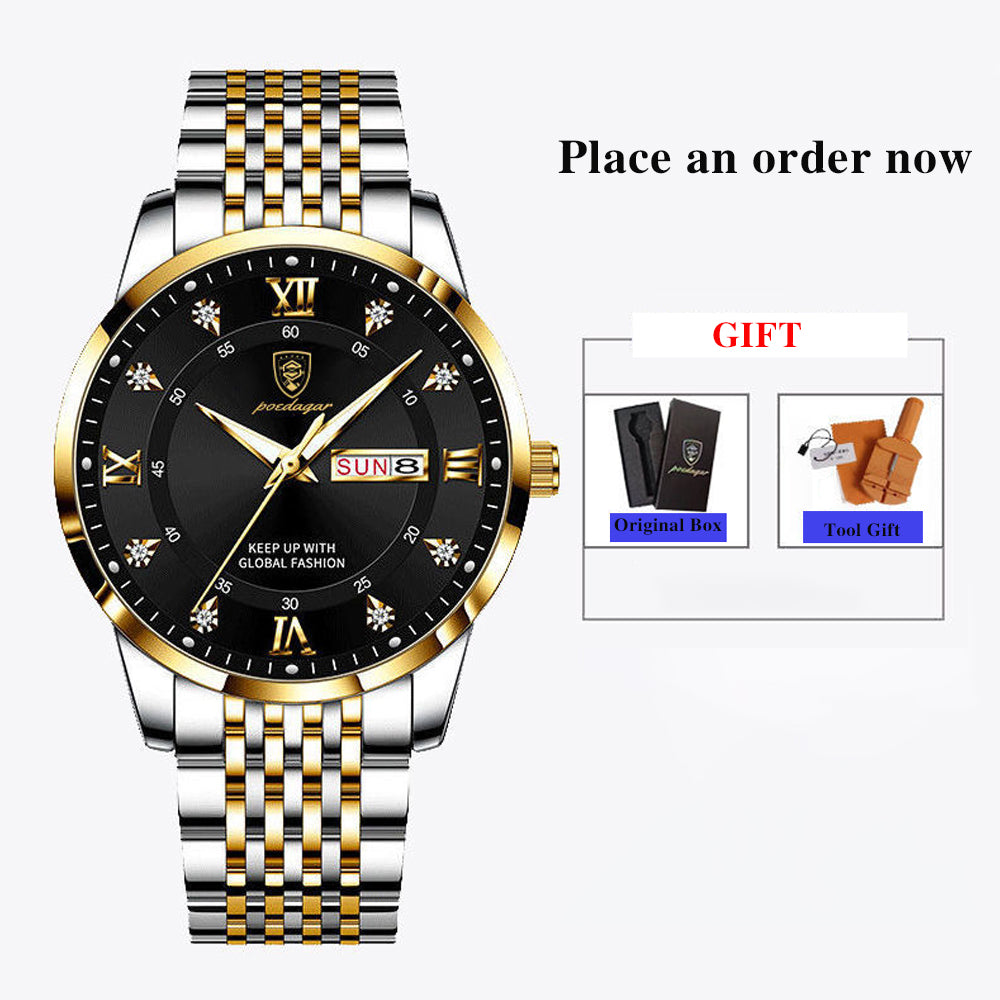 POEDAGAR® Men's Luxury Watch Stainless Steel