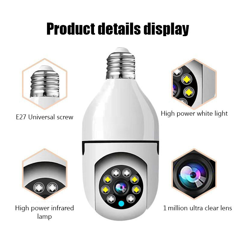 Light bulb security hidden camera 360°