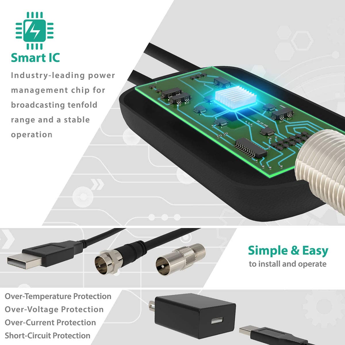 4K HDTV Digital Antenna with signal amplifier