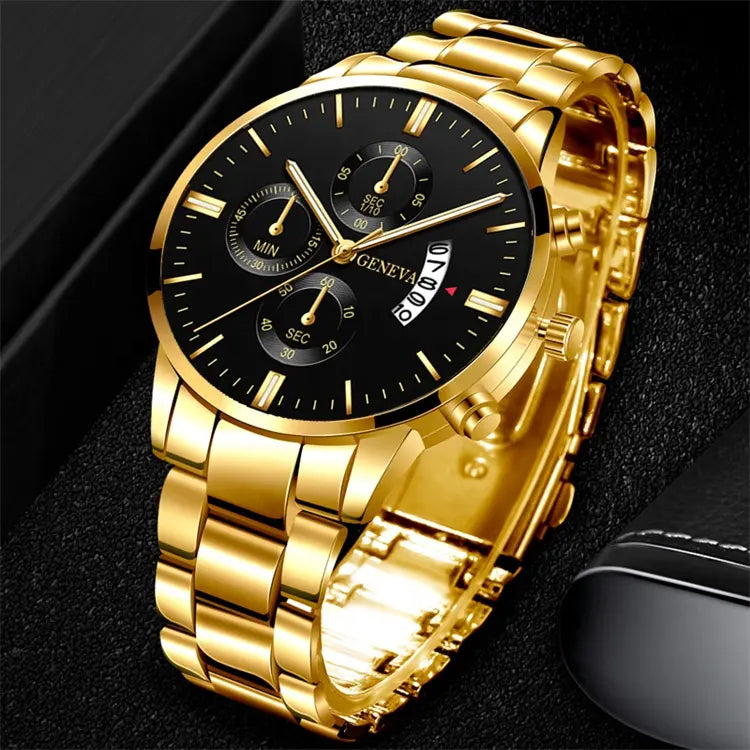 GENEVA® Men's Luxury Watch Stainless Steel