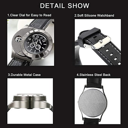 Windproof Quartz USB Cigarette Watch Lighter