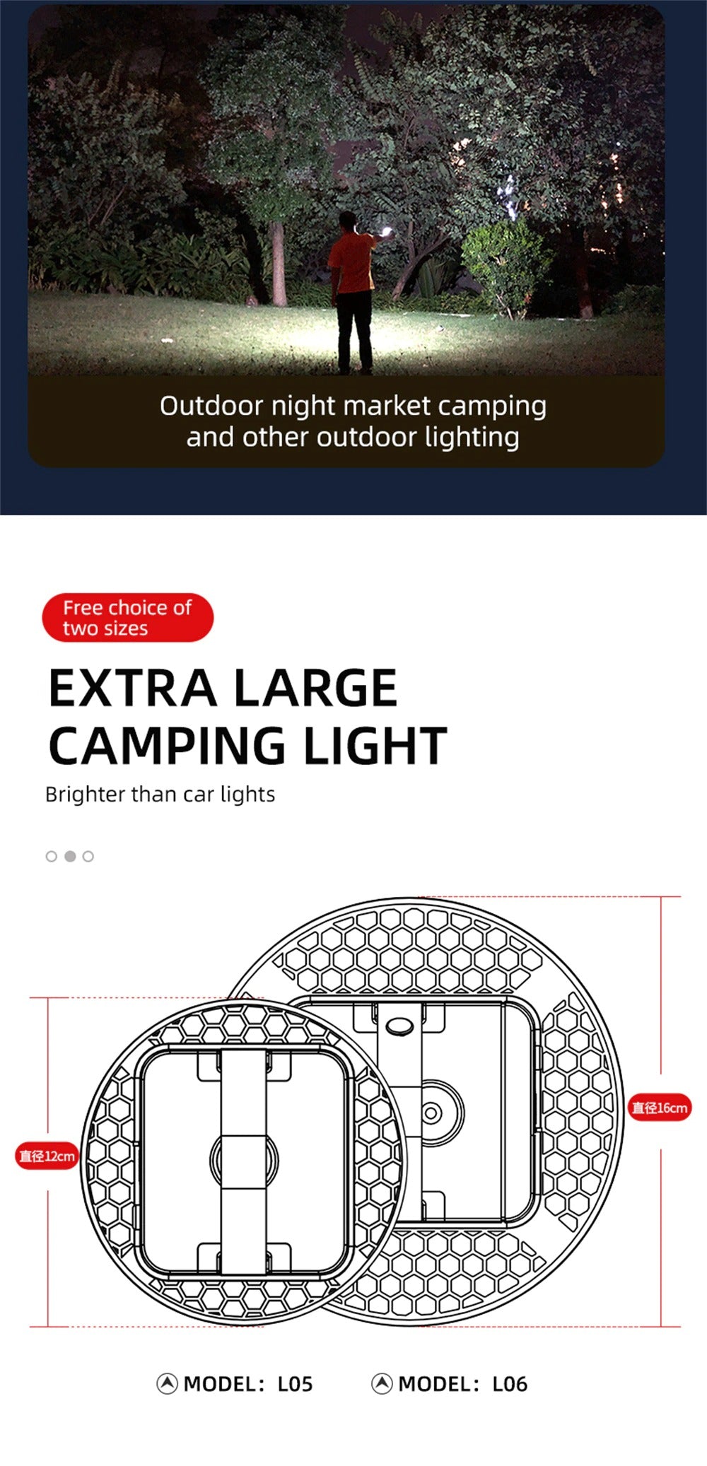 15600maH LED Rechargeable Lantern Flashlight