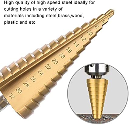 Hex Titanium Step Cone Drill Bit Hole Cutter HHS