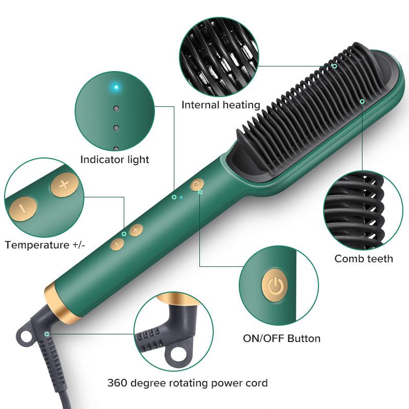 2 in 1 Electric Hair Straightening Brush & Curler