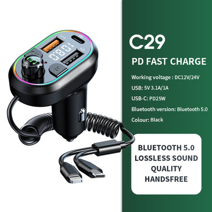 Car Bluetooth 5.0 FM Transmitter & Wireless Audio Receiver