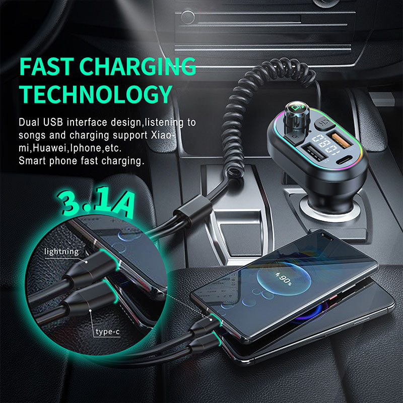 Car Bluetooth 5.0 FM Transmitter & Wireless Audio Receiver