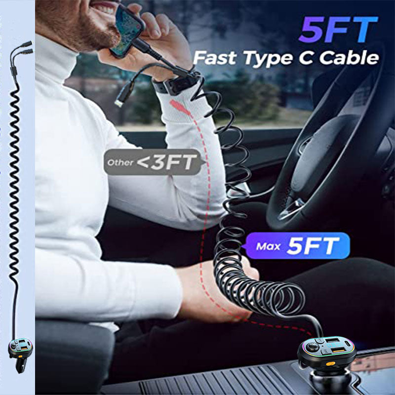 Car Bluetooth 5.0 FM Transmitter & Wireless Audio Receiver