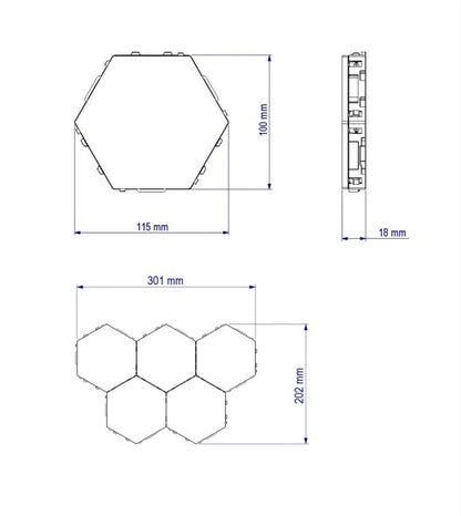 Quantum LED Light Touch Sensor Hexagon Light