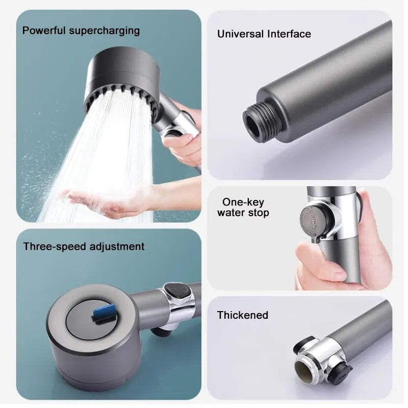 4 Mode High-Pressure Shower Head