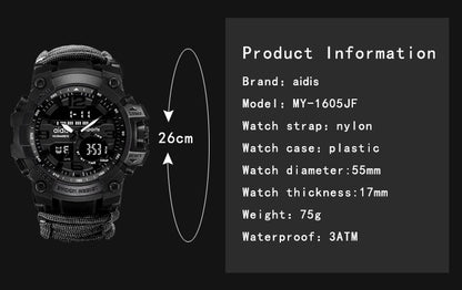 Military Survival Multi-Functional Digital Watch Compass